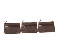 ROMISBABA 3pcs Retro Wallet Mini Coin Purse Zippered Mini Bag Small Wallet for Women Men Purse
