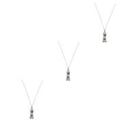 ROMISBABA 3pcs Stainless Steel Dog Ashes Urn Pendant Necklace for Memorial Keepsake Cremation Jewelry Dog for Remembering Beloved Pets