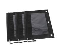 ROMISBABA 3pcs Transparent Binder Pencil Pouches Large Capacity Blinder Bags for Office Storage Easy to Clean Document Holders for Cards Reports and Stationery Organization