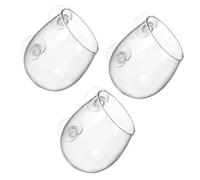 ROMISBABA 3pcs Transparent Glass Aquarium Plant Holder with Suction Cups for Saltwater and Freshwater Tanks Hanging Fish Tank Planter Cups for Aquatic Plant Cultivation and Water Feature