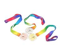 ROMISBABA 3pcs Trophy Pattern Award Medals Gold Silver Bronze with Comfortable Hanging Ribbon for Sports Day Running Race Competitions and Winners Celebration
