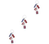 ROMISBABA 3pcs UK Flag Keychain Souvenir Union Jack Metal Keyring Travel Charm for Bags Cars Fans of England Stylish Keyring Accessory