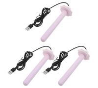 ROMISBABA 3pcs USB Heated Parakeet Perch Bird Stand Grinding Stick Purple Small Bird Cage Platform Heating Pole for Parrots and Budgies Suitable for Indoor Aviary