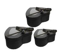 ROMISBABA 3pcs Valentine S Day Heart Shaped Boxes Black Paper Packaging for Flower Arrangements Candy Storage and Party Decorations Romantic Cases for Couples and Special Occasions
