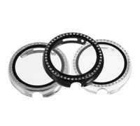 ROMISBABA 3pcs Watch Protective Shell Covers Transparent Black Silver Integrated Watch Screen Protection Case Scratch and Impact Resistant Easy Installation Compatible