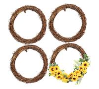 ROMISBABA 4 Pcs Natural Grapevine Wreaths DIY Twig Garland Fall Wreaths for Crafts Front Door Decorations Autumn Thanksgiving Home Wall Hanging