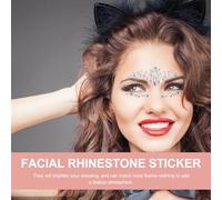 ROMISBABA 4 Sheets Face Jewels Stickers Self-adhesive Rhinestone Facial Decors for Festival Makeup Costume Party Wedding Masquerade with Various Shapes for Unique Patterns