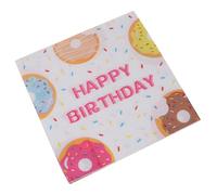 ROMISBABA 40 Sheets Disposable Paper Napkins Donut Pattern, Double-Layered and Dust-Free Party Napkins for Birthday and Event Table Use