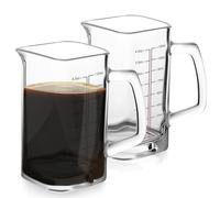 ROMISBABA 4oz 120ml Glass Measuring Cup with Handle, Portable and Not Easy to Deform, Coffee Mug for Home and Office Use