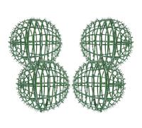 ROMISBABA 4Pcs 25Cm Artificial Grass Ball Frame Plastic Topiary Cage Flower Shelf Holder for Wedding Supplies Home Garden Decoration