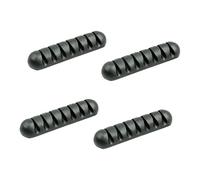 ROMISBABA 4Pcs Black Desktop Cable Organizers Cord Holder Wire Management Clips Soft Elastic Wire Organizer for Home Office Car Desk Use