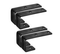 ROMISBABA 4pcs Black Iron Bunk Bed Ladder Hooks J Hook Replacement Hardware with Plastic Coating, Multifunctional and Convenient for Safe Loft Bed and Camper Rv Ladder Support