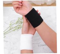 ROMISBABA 4pcs Breathable Cotton Sports Wristband with Zipper Pocket Black White Flexible Sweatband Wrist Wallet for Gym Running Outdoor Activities