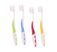 ROMISBABA 4Pcs Bristle Toothbrushes with Anti-Slip Handle for Training Soft Bristles for Ages Oral Care in Green Blue Yellow Red
