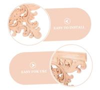 ROMISBABA 4pcs Carved Wooden Ceiling Decals French Luxury Woodcarving Appliques for Home Furniture Living Decor with Intricate Floral Patterns and Easy Installation