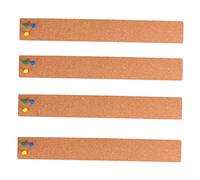ROMISBABA 4pcs Frameless Cork Bulletin Bar Strips with Pushpins for Office Home Classroom Wall Display Photo Memo Board Organizer