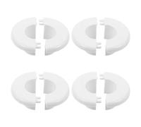 ROMISBABA 4pcs Gas Stove Burner Caps Plastic Set for Stove Top Maintenance Covers Gas Pipe Holes and Improves Kitchen Decor White Colour Suitable for Kitchen Use
