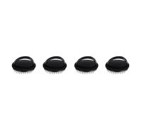 ROMISBABA 4pcs Hair Scalp Massager Plastic Bath Brushes with Ergonomic Handle Soft and Safe for Adults Black Scalp Massage Comb for Shower Bath Does Not Hurt