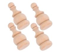 ROMISBABA 4pcs Hardwood Porch Flag Finials Unfinished Decorative Post Caps with Roman Inspired Design for Mailbox Posts Deck Railings and Outdoor Decor