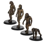 ROMISBABA 4pcs Human Evolution Model Plastic Cognitive for Educational Role Playing Learning Tool Primitive Figures