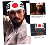 ROMISBABA 4pcs Japanese Samurai Headbands Ninja Style Chef Bandanas for Men Soft Breathable Fabric Authentic Bushido Design Wide Hairbands for Running Sports Karate Training and Costume