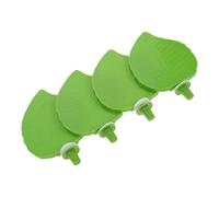 ROMISBABA 4pcs Leaf Shaped Bird Perch Platforms for Small Birds Plastic Parrot Cage Accessories for Cockatiels Budgies and Parakeets Spacious Resting and Play Stands Easy to Attach