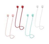 ROMISBABA 4Pcs Magnetic Earphone Strap Lost Rope Soft Silicone Neck Lanyard for Wireless Earbuds Protector Comfortable Sports Use Red Pink Green White