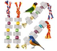 ROMISBABA 4pcs Molar Stone Bird Beak Grinding Stones Parrot Toys for Birds Chewing Toys for Parakeet Conure Cockatiel Hamster