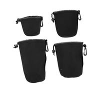 ROMISBABA 4pcs Neoprene Camera Lens Protector Pouch Elastic Shockproof Dustproof Lens Storage Bags for DSLR Protection