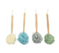 ROMISBABA 4Pcs Nylon Shower Body Brushes for Hanging Exfoliating Back Scrubbers for Wet Dry Brushing Comfortable Nylon Bath Scrubbers for Skin Cleaning and Circulation Improvement