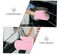 ROMISBABA 4pcs Oven Mitts Heat Resistant Cooking Gloves Microwave Safe Baking Hand Cover Lightweight with Hanging for Kitchen Protection and