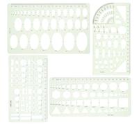 ROMISBABA 4pcs Painting Template Ruler Geometric Stencil Measuring Tool for Drawing Circles and Ovals Plastic Ruler for Artists Stencil for Drafting