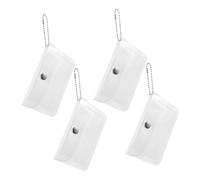 ROMISBABA 4pcs Portable Coin Storage Bag Transparent Mini Pouch for Cards Change Notebook Protection for Students Office Workers Travel Organizing