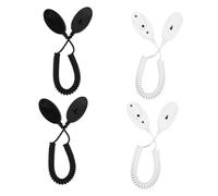 ROMISBABA 4pcs Retractable Remote Control Holder with Self Adhesive Hooks and Loss Security Tether Cord for Remote Controls Tablets and Mobile Phones Organization