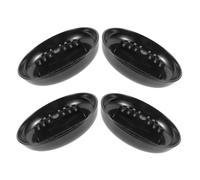 ROMISBABA 4pcs Round Plastic Ashtrays with Slot Cigarette and Cigar Holders Impact Resistant Indoor Outdoor Ash Tray for Home Office Patio Modern Minimalist Design