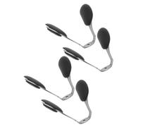 ROMISBABA 4Pcs Silver Frame Sunglasses Nose Bridge Holder with 1 Pair Black Solid Push-in Nose Pads, Eyeglasses Pads Bracket Replacement for Glasses Repair and Comfort