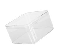 ROMISBABA 4pcs Small Clear Acrylic Storage Boxes with Lids Transparent Square Organizer Cubes for Cotton Swabs Jewelry Beads Office Supplies Multipurpose Dustproof Display Containers