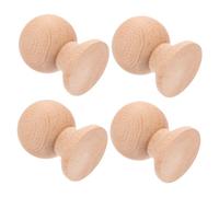 ROMISBABA 4pcs Small Hardwood Wood Finials for Furniture Projects and DIY Crafts Classic Natural Unfinished Wooden Toppers for Shelving Curtain Rods Wreaths and Home Decor Compact