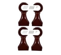 ROMISBABA 4Pcs Solid Wood Curtain Rod Holders Dark Red Window Rod Brackets Compatible with Curtain Tracks Easy Install Single Double Base Drapery Support