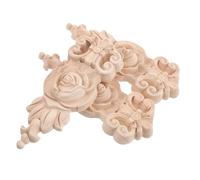 ROMISBABA 4pcs Solid Wood Decorative Appliques European Style Carved Corner Onlays for Furniture Cabinet Bed Door Window Cupboard Mirror Unpainted Craftsmanship