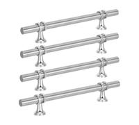 ROMISBABA 4pcs Stainless Steel Kitchen Drawer Pulls Brushed Nickel Cabinet Handles with Screws, 5 Inch Hole Center, Easy to Clean, Versatile for Kitchen and Dressing Table