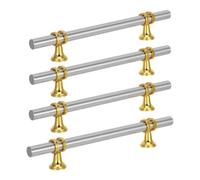 ROMISBABA 4pcs Stainless Steel Kitchen Drawer Pulls Brushed Nickel Pull Handles with Screws Included for Dressing Tables and Bedrooms 5 Inch Hole to Hole Center