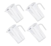 ROMISBABA 4Pcs Transparent Plastic Measuring Cups with Clear Scale Lines for Accurate Liquid Measurement in Kitchen Thickened PP Material Heat Resistant Without Lid Easy Grip Handle Design