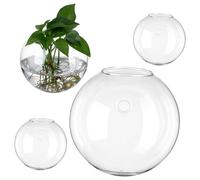 ROMISBABA 4pcs Wall Hanging Planters Glass Planters for Hydroponics Elegant Wall Vases with High Transparency for Indoor Plant Decor Space Saving Propagation Stations