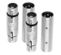 ROMISBABA 4pcs Xlr Adapters Metal Gender Changer with Male to Male and Female to Female Connectors for Stable Audio Transmission Compatible with Mixer Microphone and Power Amplifier