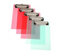 ROMISBABA 5 Pack Mini Transparent Plastic Clipboards Memo Holders with Low Profile Clip for Notes and Receipts Random Colors for Teachers and Professionals Random Color