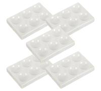 ROMISBABA 5 Pcs Ceramic Porcelain Spotting Reaction Plates with 6 Holes Each, White Colour, Easy to Operate and Simple to Store for Chemistry Laboratory and Scientific Experiment Use