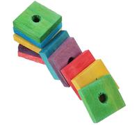 ROMISBABA 50 Pieces DIY Parrot Bite Mixed Color Wood Chips for Small Birds Cockatiels Parakeets Safe Chewing and Exercise Playground Bird