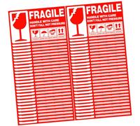ROMISBABA 500Pcs Fragile Shipping Labels Adhesive Warning Stickers for Boxes Strong Self-Adhesive Fragile Decals for Cargo Transportation Compact Flag for Truck Loads