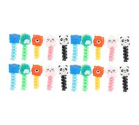 ROMISBABA 50pcs Cartoon Animal Cable Buddies Charger Protector with Dinosaur Panda Cat Cable Saver for USB and Data Wires Reinforces and Prevents Fraying Wire Covers Random Color
